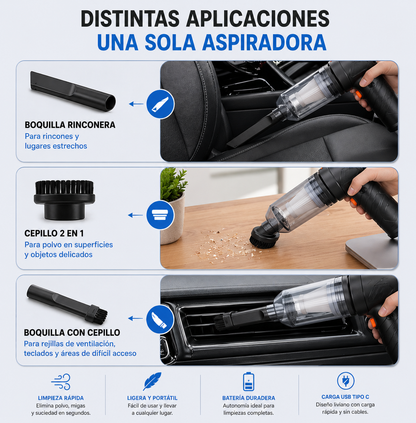 ASPIRADORA PORTÁTIL CON SOPLADOR
