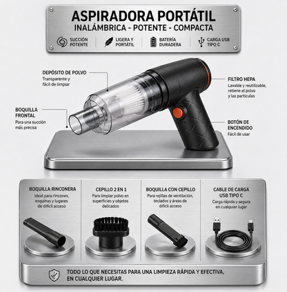 ASPIRADORA PORTÁTIL CON SOPLADOR